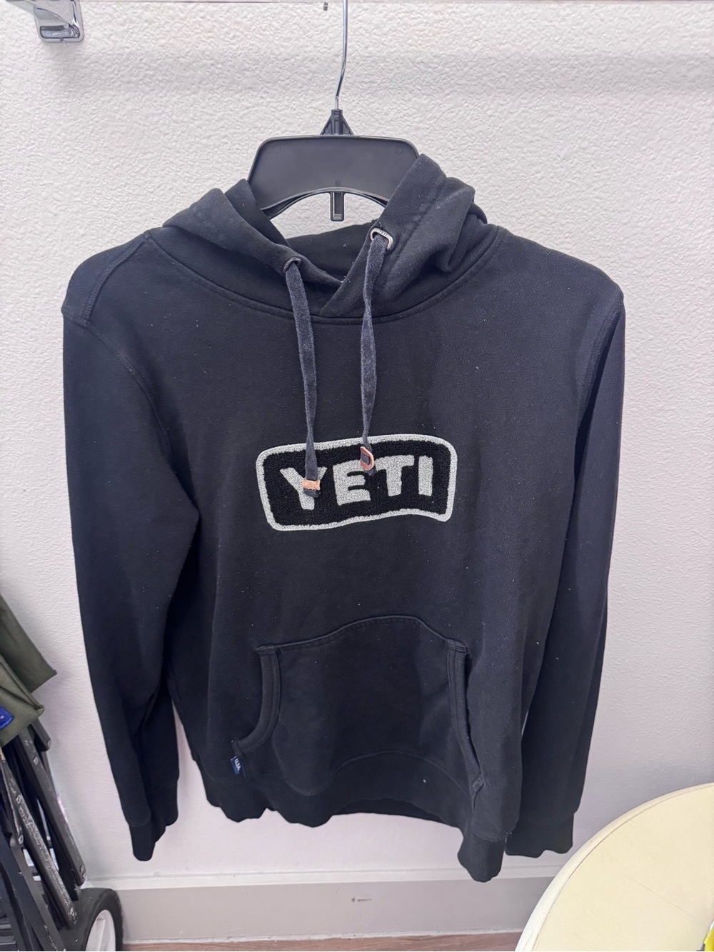 Yeti Black Men's Hoodie with Embroidered Logo